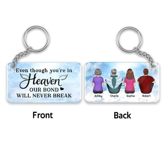 Heaven Cloud Stairs Family Memorial Gift Remembrance Sympathy Keepsake Personalized Acrylic Keychain