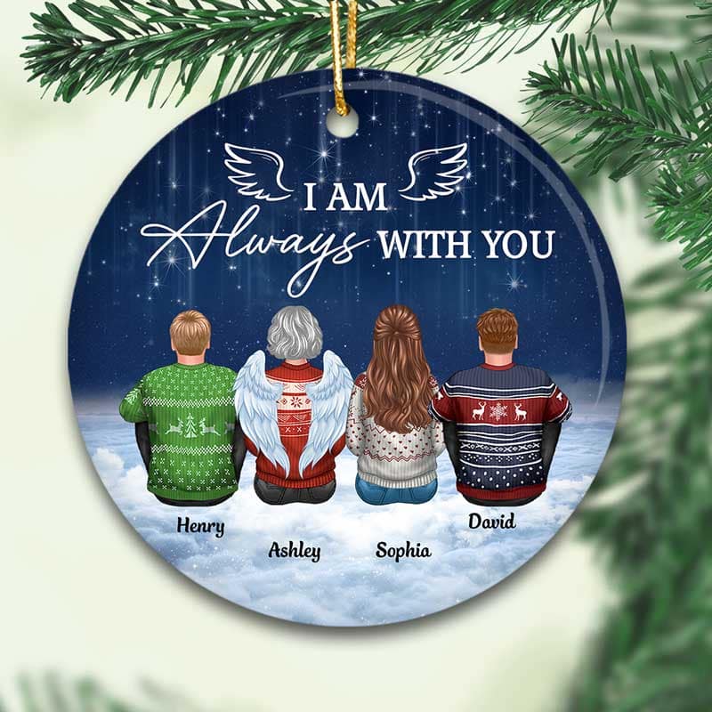 Always With You Night Cloud Memorial Personalized Circle Ornament