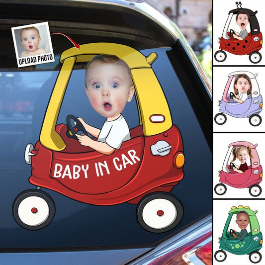 Baby - Upload Photo Baby In Car - Personalized Car Decal - The Next Custom Gift
