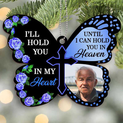 Hold You In My Heart Memorial Personalized Wooden Ornament