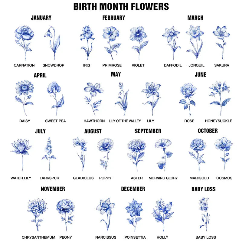 Grandma's Garden Blooming In Love Toile Birth Flower - Personalized Wearable Hooded Blanket