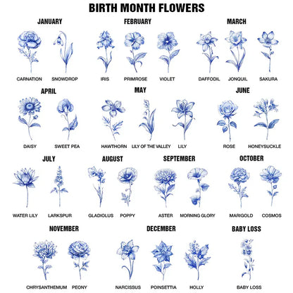 Grandma's Garden Blooming In Love Toile Birth Flower - Personalized Wearable Hooded Blanket