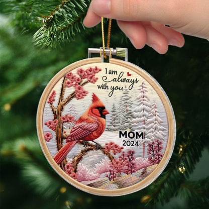 I'm Always With You Cardinal Memorial Keepsake 3D Effect Personalized Acrylic Ornament