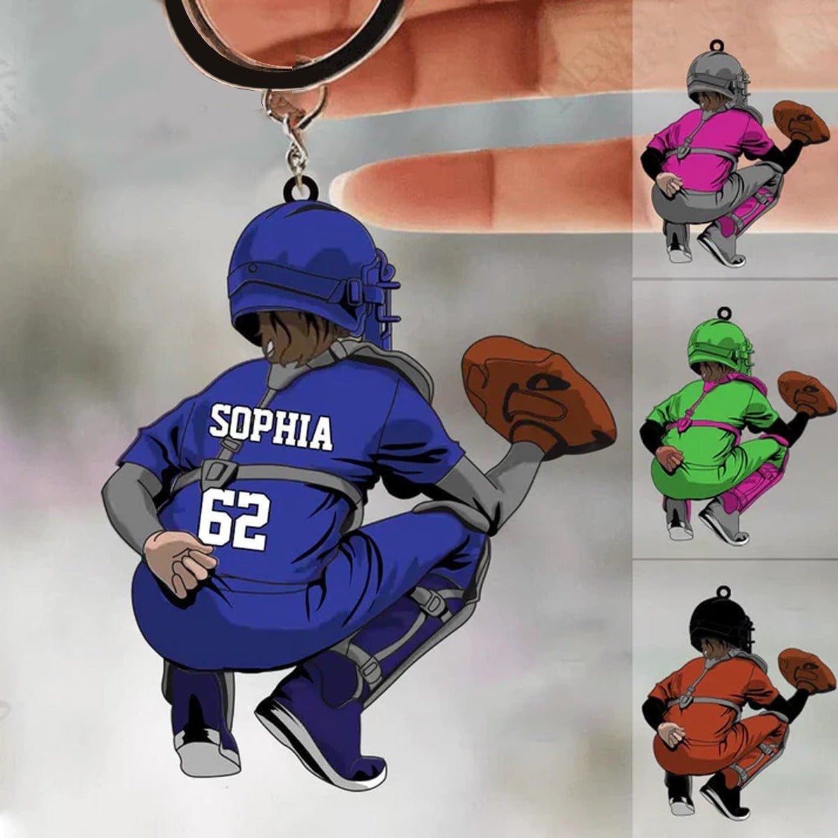 Baseball Lovers - Catcher Girl - Personalized Acrylic Keychain - The Next Custom Gift