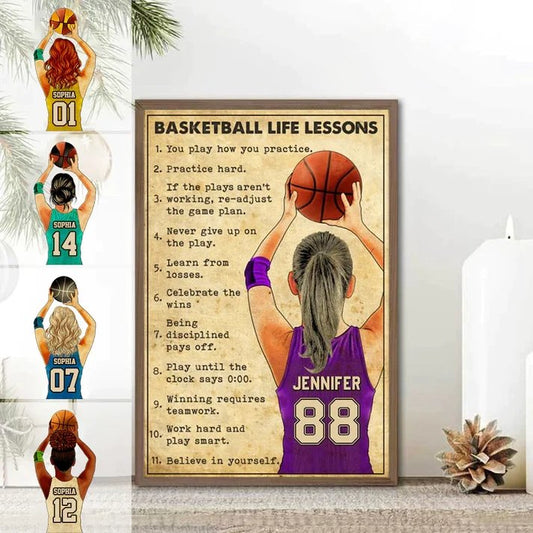 Basketball - Basketball Life Lessons - Personalized Basketball Poster - The Next Custom Gift