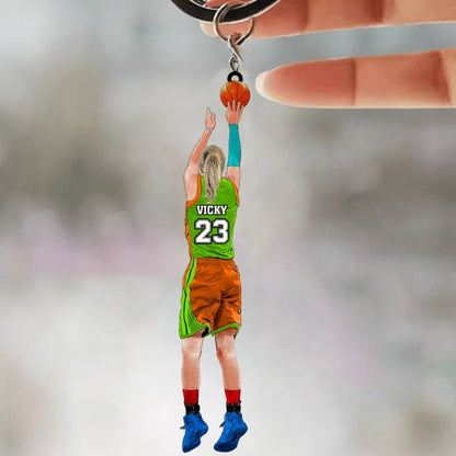 Basketball Lovers - Basketball Girl - Personalized Acrylic Keychain - The Next Custom Gift