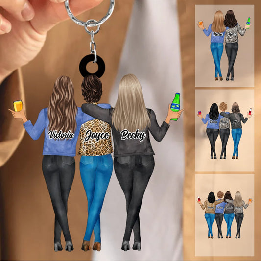 Besties - Keeping Each Other Sane - Personalized Acrylic Keychain (LH) - The Next Custom Gift