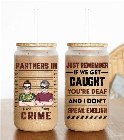 Besties - Partner In Crime - Personalized Glass Can - The Next Custom Gift