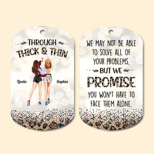 Besties - Through Thick & Thin - Personalized Keychain (TL) - The Next Custom Gift