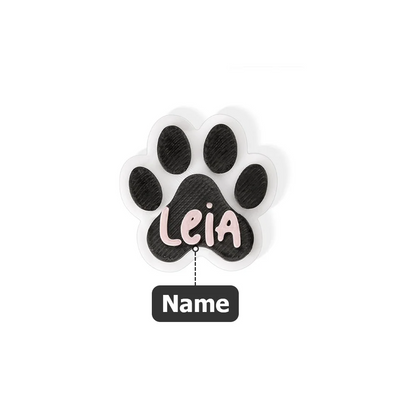 Personalised 3D Printed Cute Dog Paw Shoes Clog Charms Decoration with Name Shoes Decoration Birthday Gift for Pet Lovers