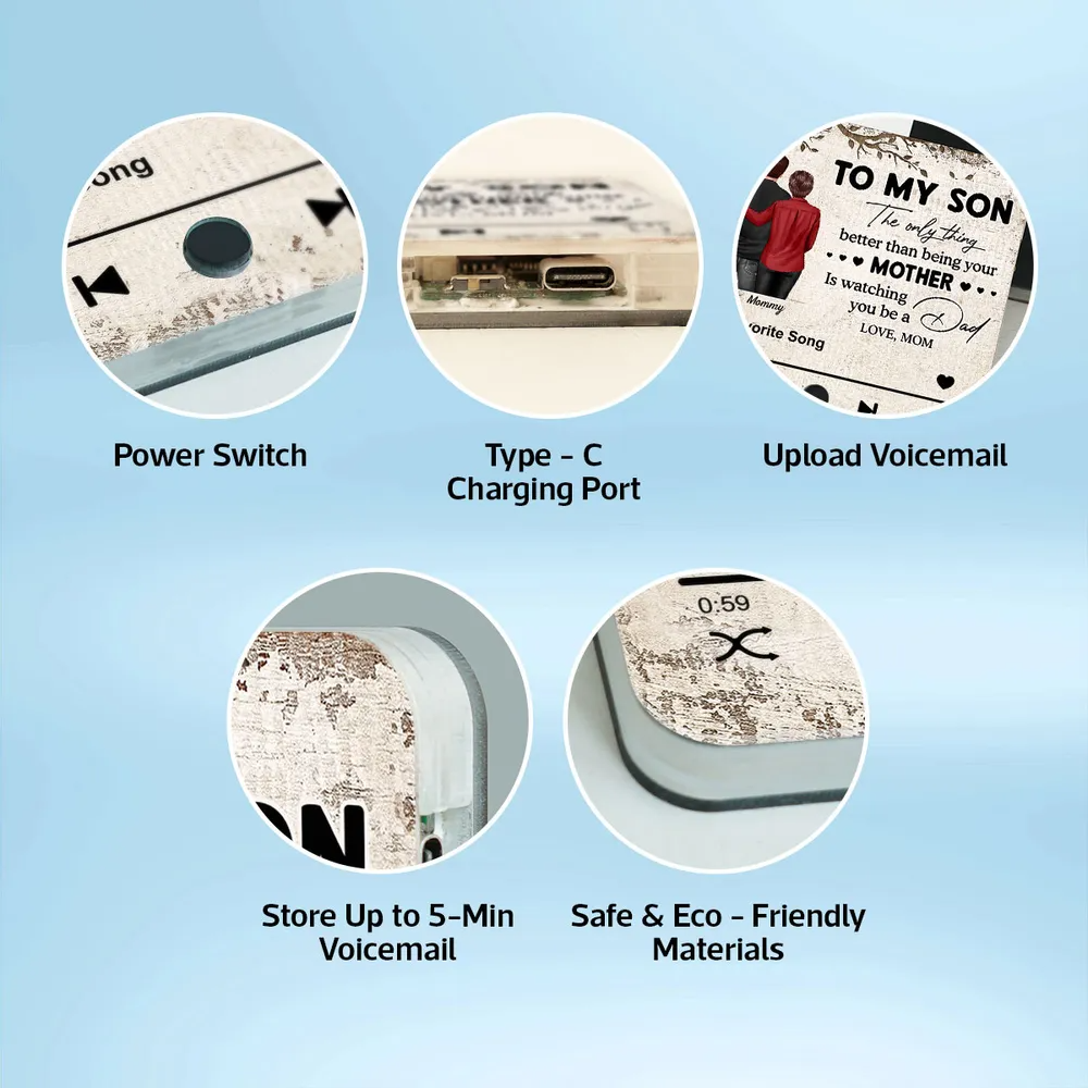 To My Son From Mom Dad Personalized Music Fridge Magnet, Heartfelt Father's Day Gift For Son