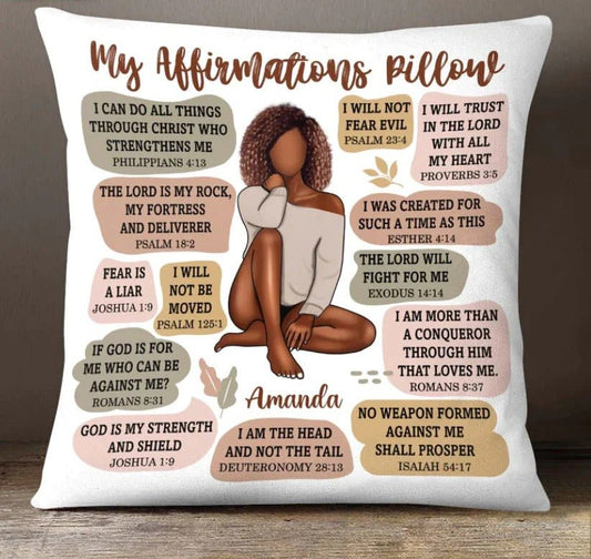 Black Girls - Christian Affirmation - Personalized Pillow - The Next Custom Gift