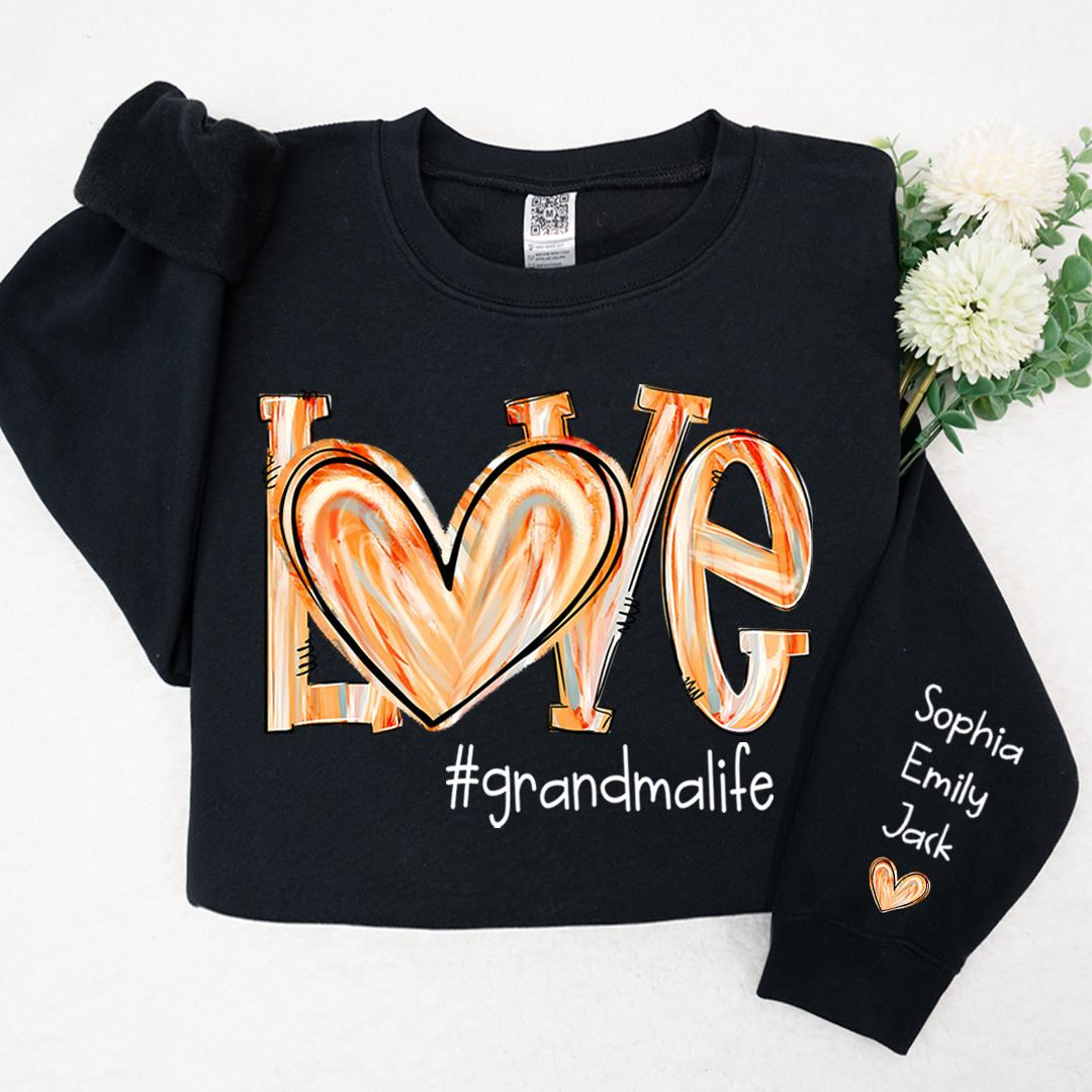 Personalized Love grandmalife Colorful Painted With Grandkids Sweatshirt