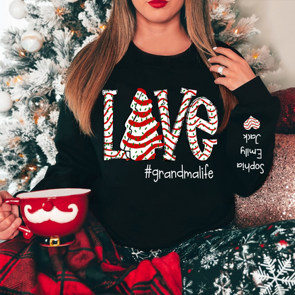 Personalized Love grandmalife Cake Christmas With Grandkids Sweatshirt