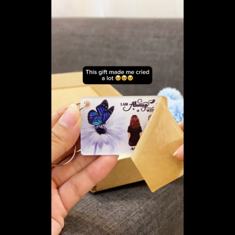 Butterfly I Am Always With You Memorial Sympathy Gift Remembrance Keepsake Personalized Acrylic Keychain