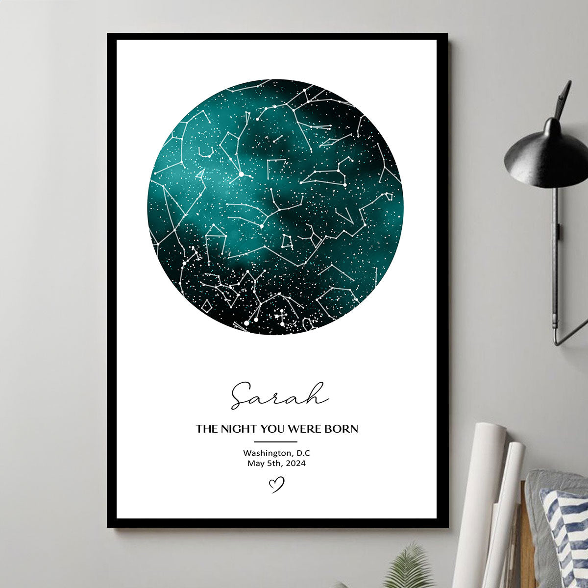 Custom Star Map Personalized Poster, The Night You Were Born, New Baby Gift, Stars The Night Sky, Wedding Constellation Gift