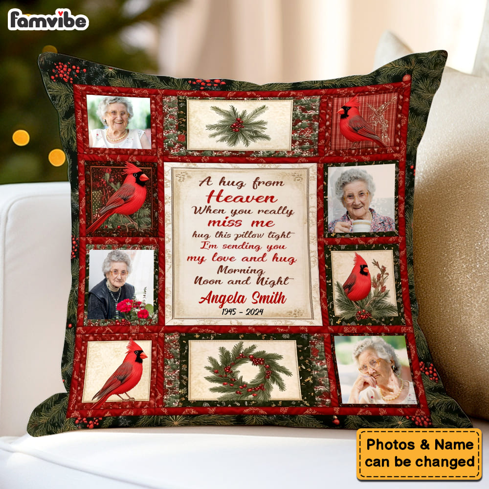 Personalized Memory Remembrance Gift Sending You My Love And Hug Pillow 36775 Mockup 4