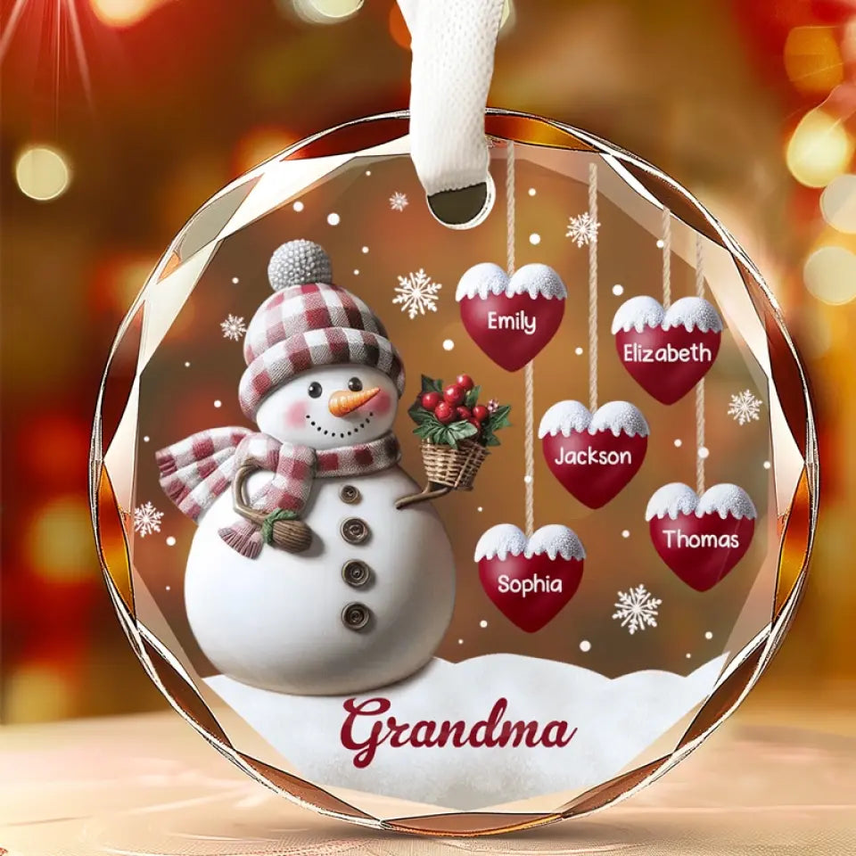 Snowman Grandma Customized Christmas Gift - Personalized Ornament