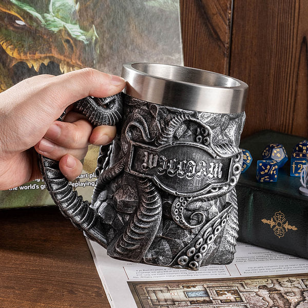 Personalised Cthulhu Durable Stainless Steel 20oz Mug with Engraved Name Birthday Gaming Party Gift for Cthulhu Fan