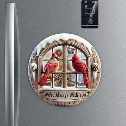 Memorial Cardinal Outside Window Remembrance Keepsake Sympathy Gift Personalized Acrylic Fridge Magnet