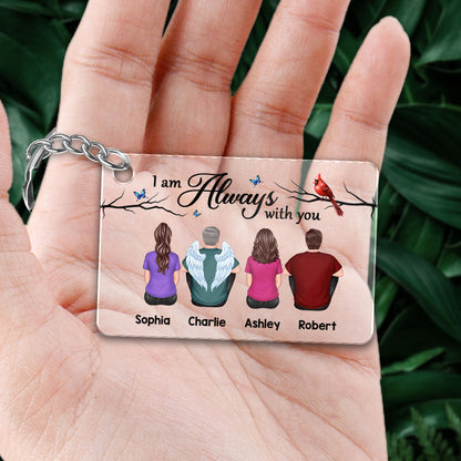 Simple Cardinal Family Memorial Gift Remembrance Keepsake Personalized Acrylic Keychain