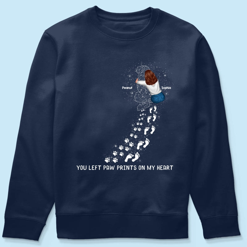 You Left Paw Prints On My Heart Dog Memorial Keepsake Personalized Shirt