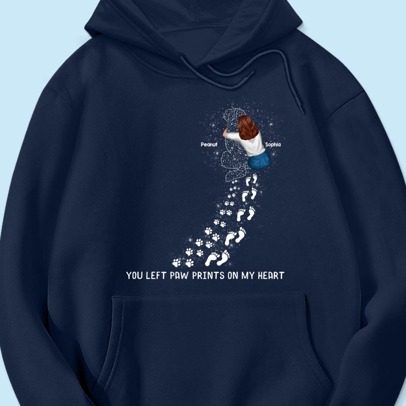 You Left Paw Prints On My Heart Dog Memorial Keepsake Personalized Shirt