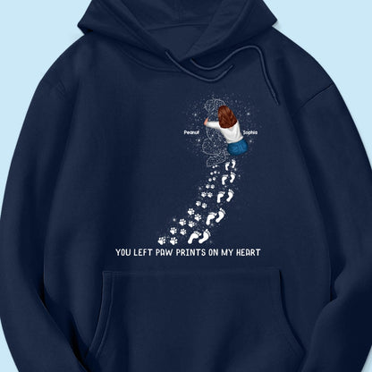 You Left Paw Prints On My Heart Dog Memorial Keepsake Personalized Shirt