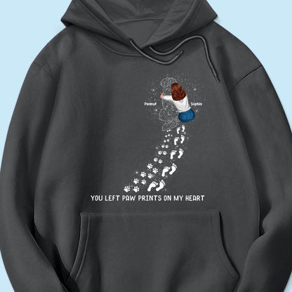 You Left Paw Prints On My Heart Dog Memorial Keepsake Personalized Shirt