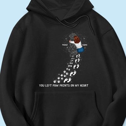 You Left Paw Prints On My Heart Dog Memorial Keepsake Personalized Shirt