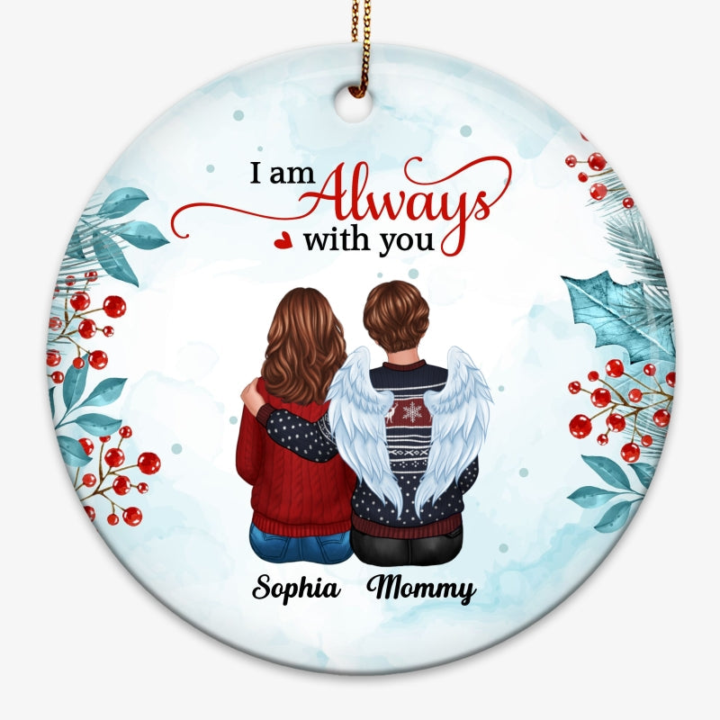 Watercolor Holly Branch Personalized Memorial Ornament