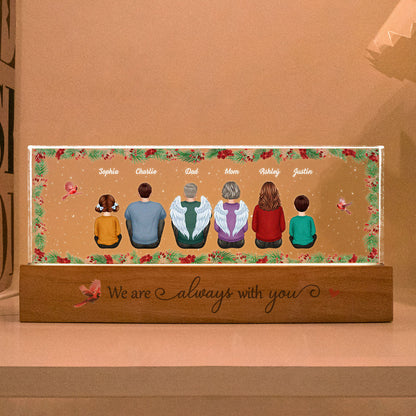 Holly Branch Family Memorial Personalized LED Night Light, Sympathy Gift For Loved Ones