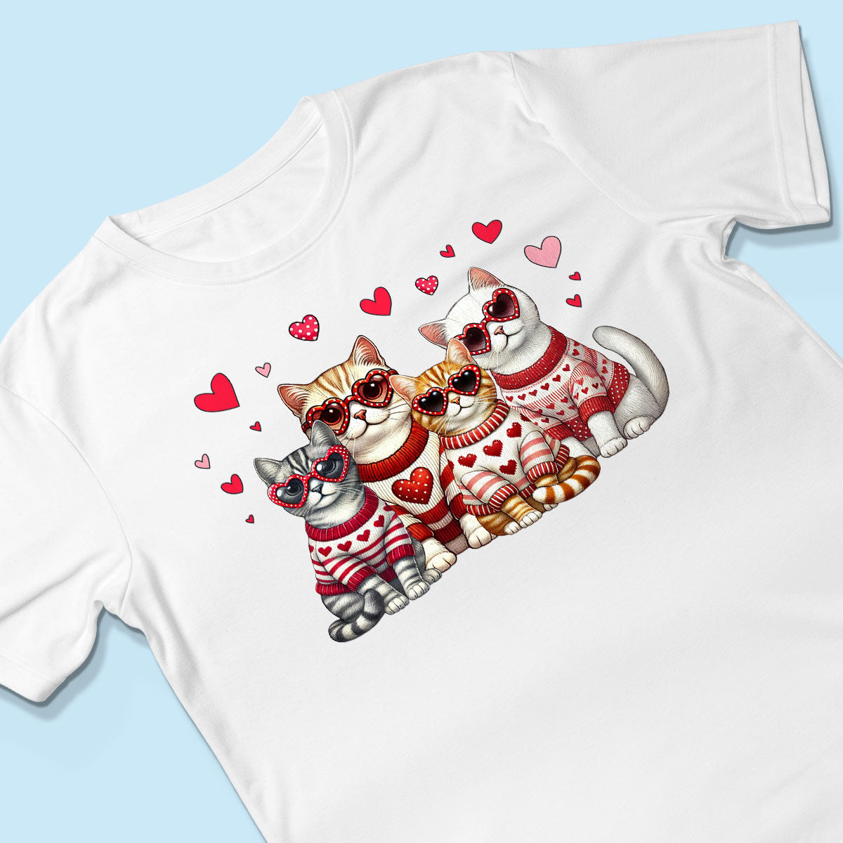 Valentine Cat Mom Personalized Shirt, Trendy Valentine Cat Lover Tee, Gift for Cat Moms Cat Dad