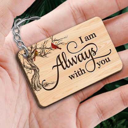 Hard To Forget Cardinal Memorial Remembrance Gift Family Personalized Wooden Keychain