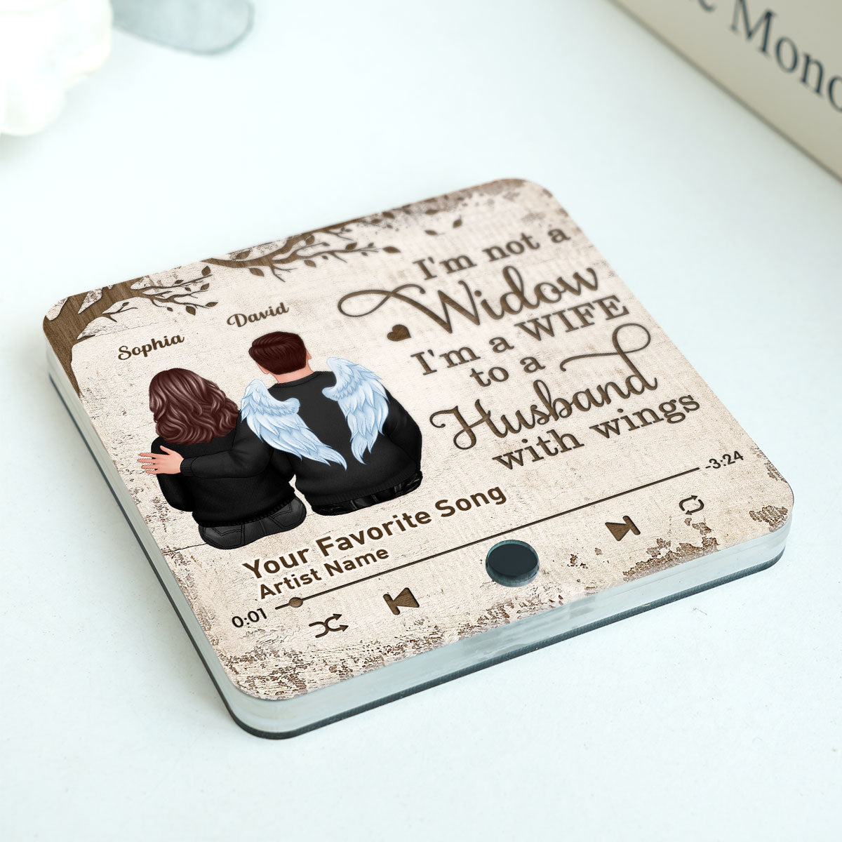 Always With You Couple Back View Under Tree Memorial Keepsake Sympathy Gift Personalized Music Fridge Magnet