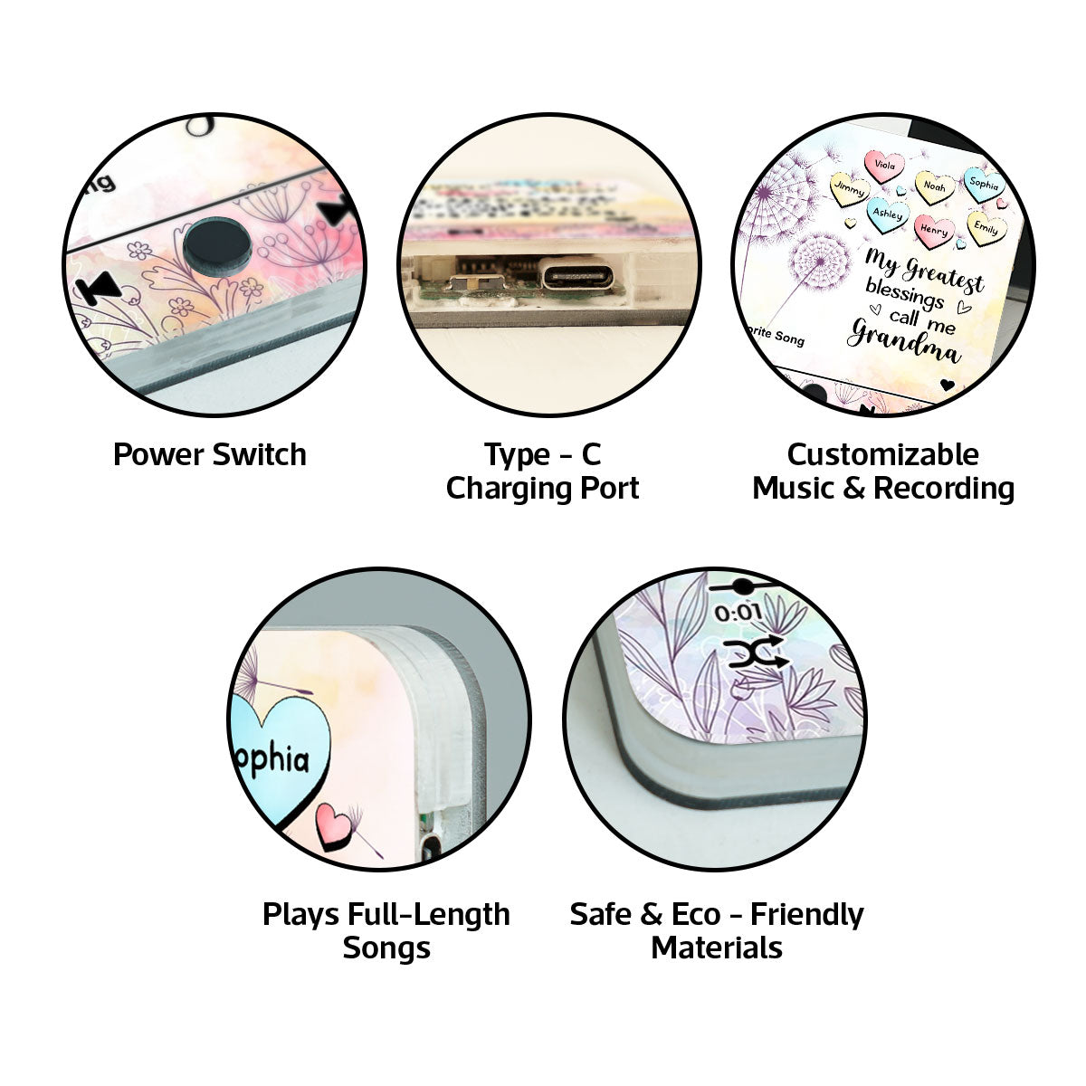 My Greatest Blessing Call Me Grandma Personalized Music Fridge Magnet, Custom Any Song You Want, Birthday, Mother's Day Gift for Grandma