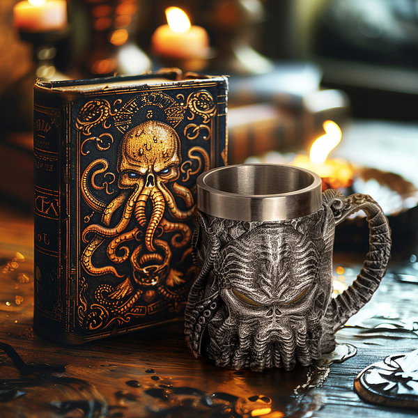 Personalised Cthulhu Durable Stainless Steel 20oz Mug with Engraved Name Birthday Gaming Party Gift for Cthulhu Fan