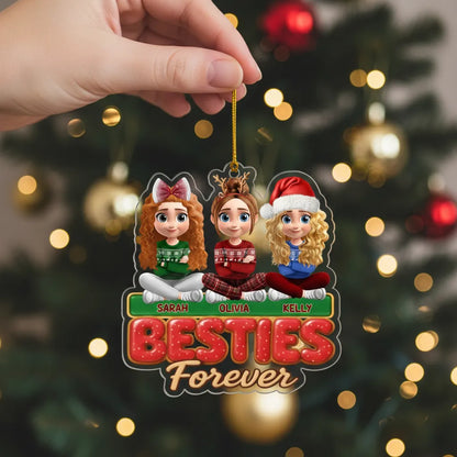 Custom Acrylic Ornament - Personalized Best Friend Christmas Birthday Gifts For Women, Besties, Sisters, BFF - Side By Side