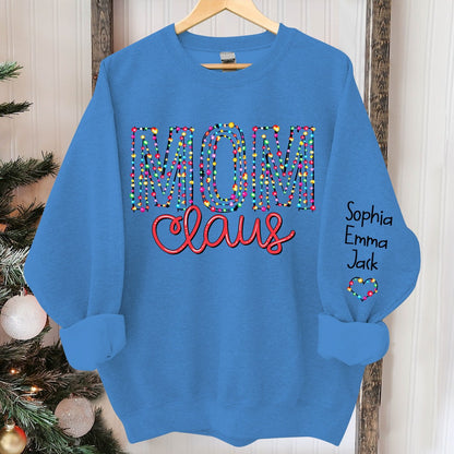 Mimi claus Christmas lights And Grandkids Christmas Merry Sweatshirt