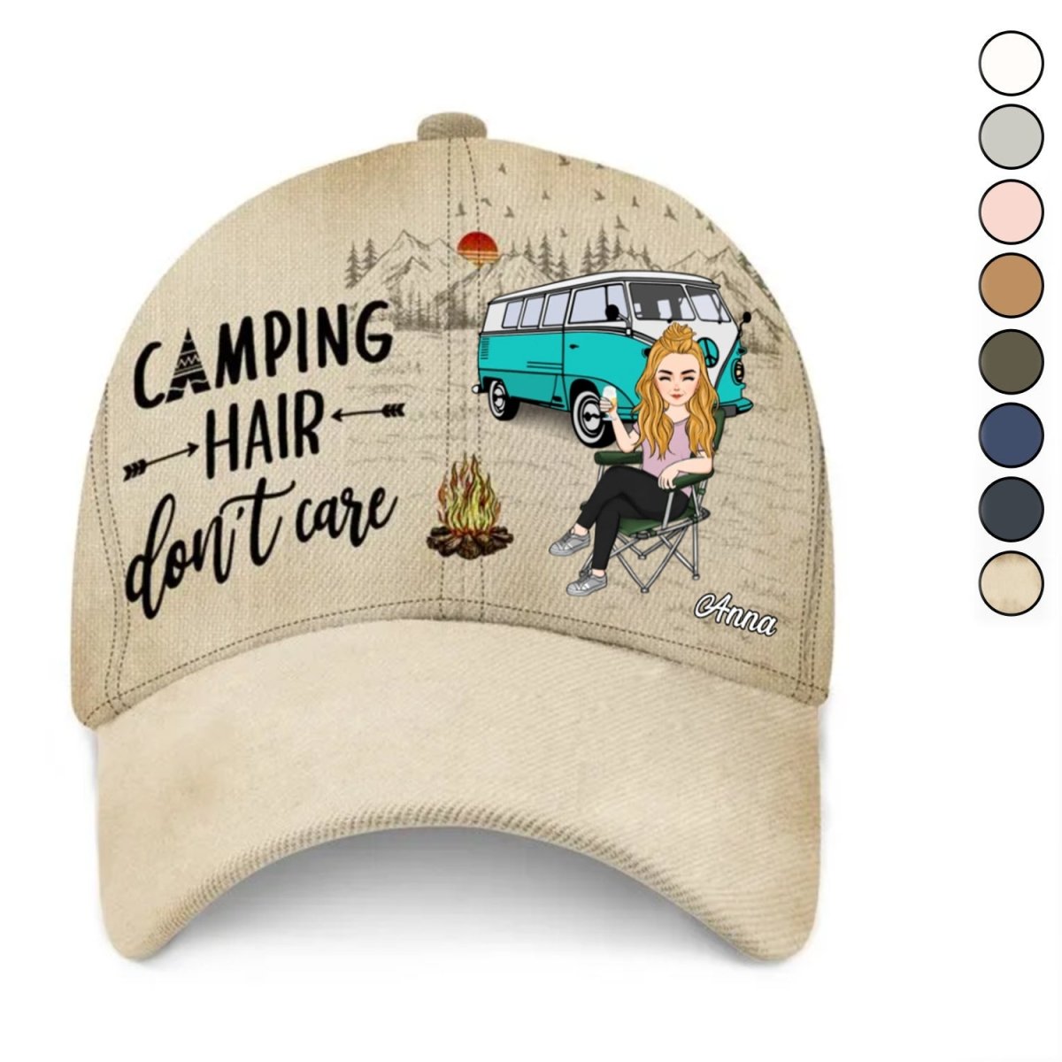 Camping Lovers - Camping Hair Don't Care - Camping Personalized Classic Cap - The Next Custom Gift