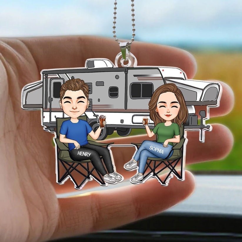 Camping Lovers - Couple Camping - Personalized Car Ornament - The Next Custom Gift