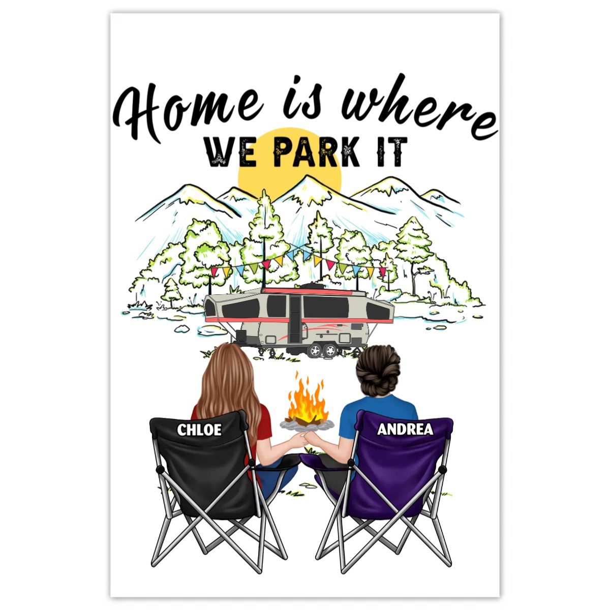 Camping Lovers - Home Is Where We Park It - Personalized Decal - The Next Custom Gift