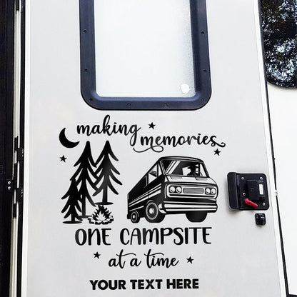 Camping Lovers - Making Memories One Campsite At A Time - Personalized RV Decal - The Next Custom Gift
