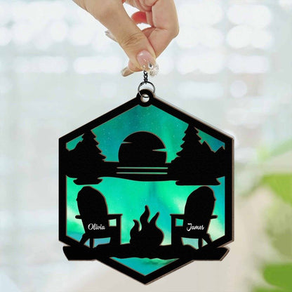 Camping Lovers - Mountain Camping - Personalized Window Hanging Suncatcher Ornament (TM) - The Next Custom Gift