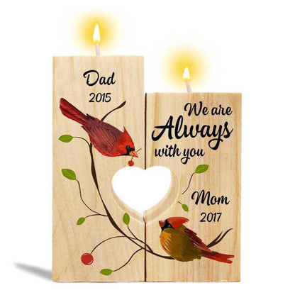 Always With You Cardinal Memorial Personalized Candle Holder