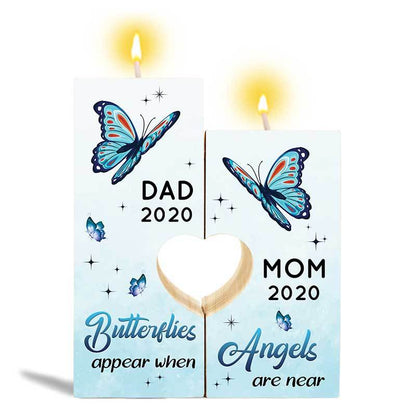 Butterflies Appear When Angels Are Near Memorial Personalized Candle Holder