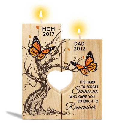 Butterfly Hard To Forget Memorial Personalized Candle Holder