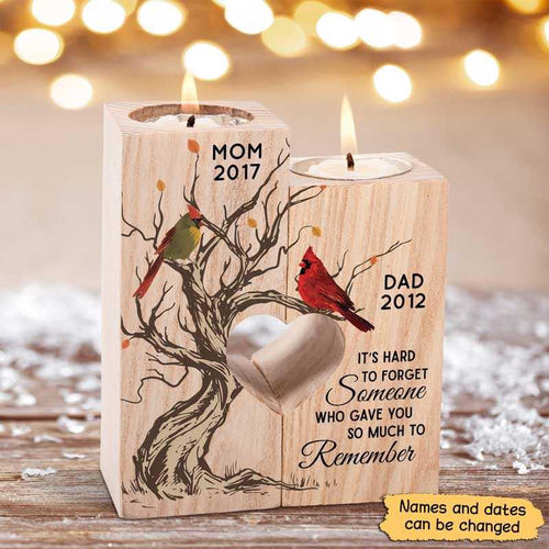 Cardinal Hard To Forget Memorial Personalized Candle Holder