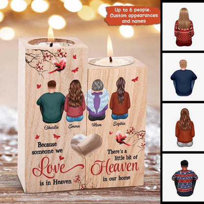 Cherry Branch Cardinal Family Dad Mom Sons Daughters Brothers Sisters Siblings Memorial Personalized Candle Holder