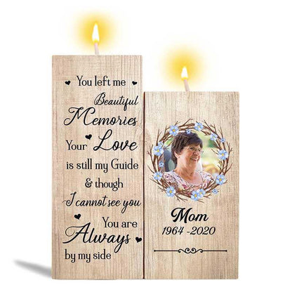 You Left Me Beautiful Memories Photo Memorial Personalized Candle Holder
